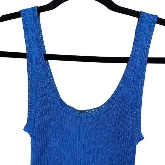 Revolve Moda International Cobalt Blue Silk Blend Tank Top Blouse - Picture 4 of 8